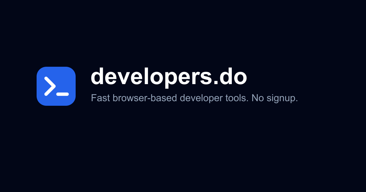 developers.do - Free Browser-Based Developer Tools