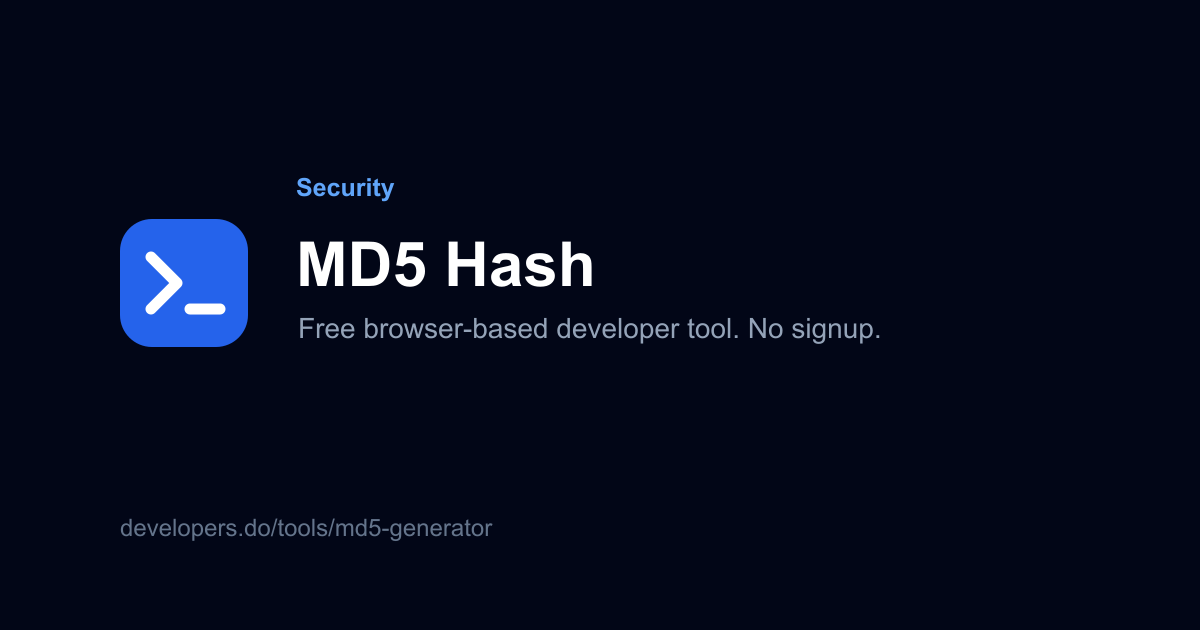 MD5 Hash Generator - Generate MD5 Hashes