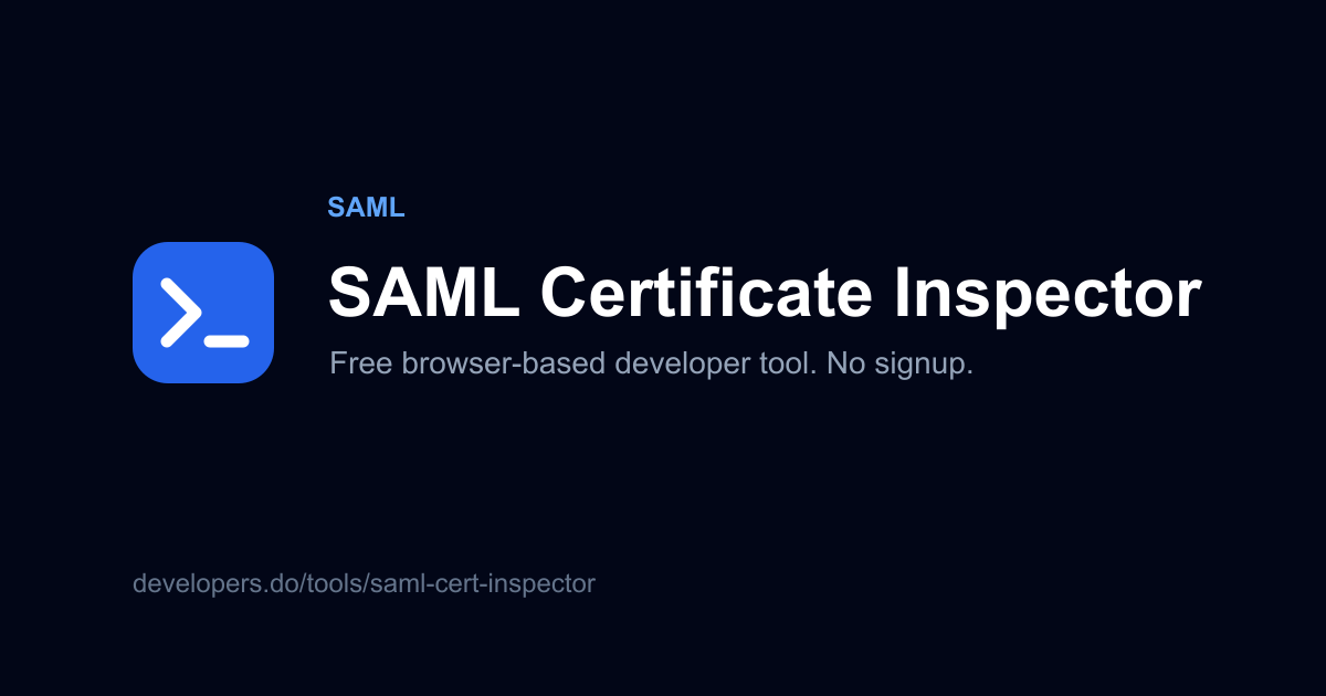 SAML Certificate Inspector - X.509 Certificate Viewer